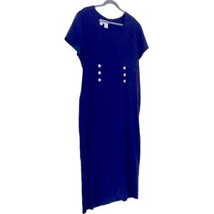 Betsy’s Things Vintage Blue Lined Linen/Rayon Structured Dress Size 16